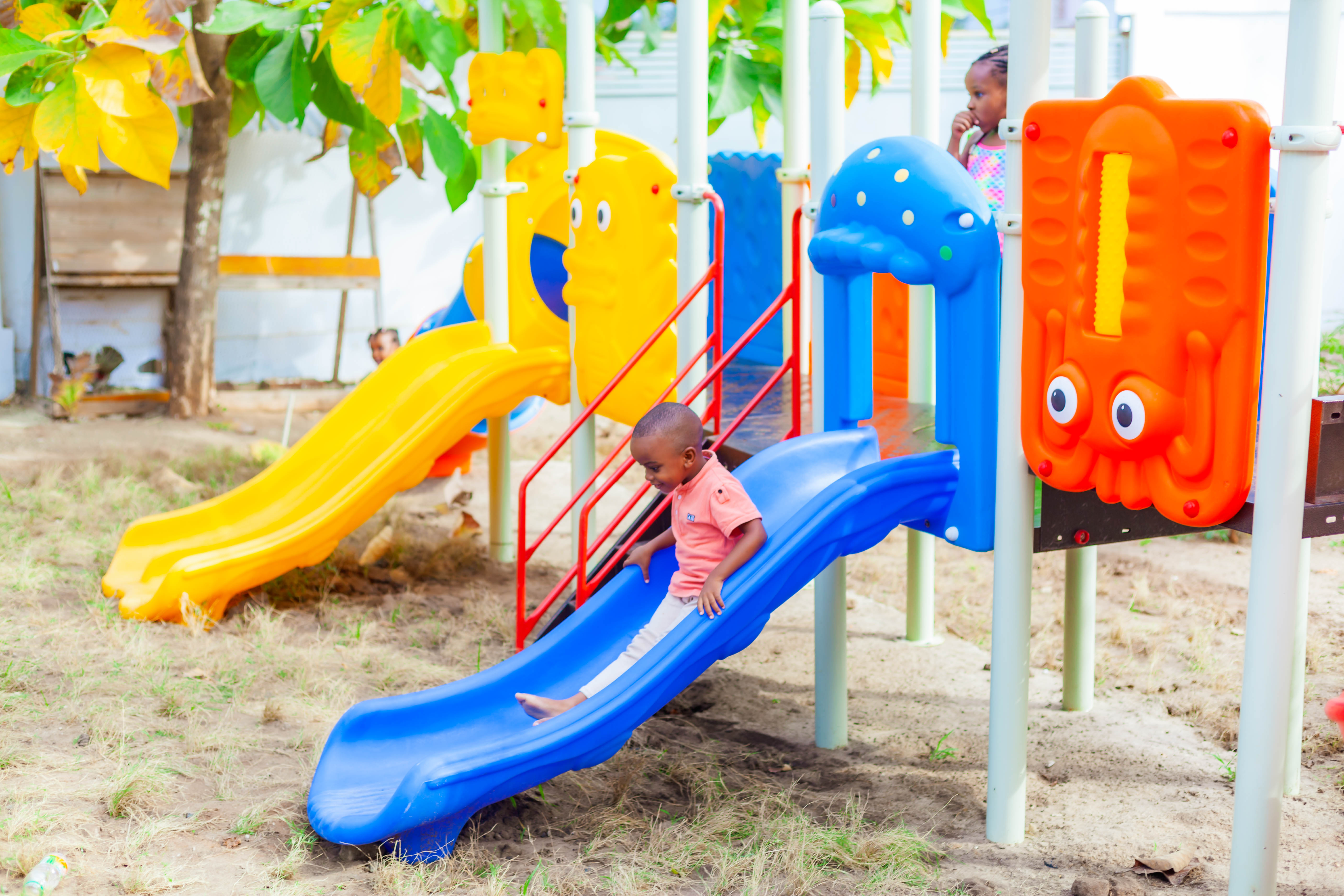 Outdoor Playground with Slides, Swings and Safe Play Equipment